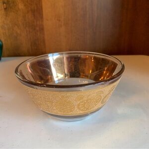 Vintage MCM Culver Florentine Glass Individual Serving Fruit Bowl 22k Gold